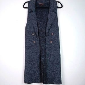 ♥️Bundle Only♥️LOVE TREE DARK GRAY DOUBLE BREASTED  CARDIGAN SWEATER DUSTER SZ M